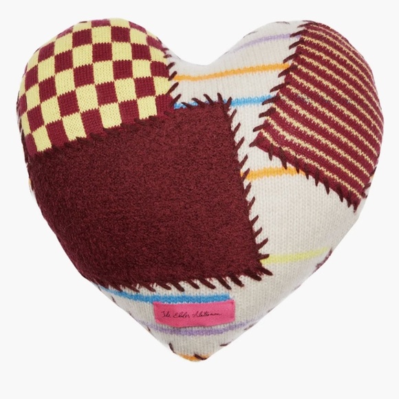 The Elder Statesman Multicolor Patchwork Heart Plushie Pillow - Picture 2 of 3